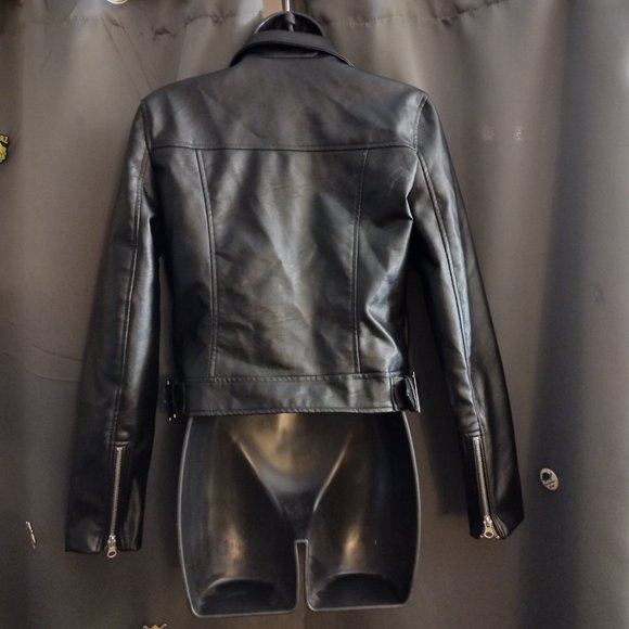 `Love Tree - Black Leather Jacket - Size Small - Picture 6 of 7